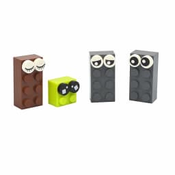 40Pcs Eye Brick 98138 Part 1x1 Tile Round Eyelash Pupile Pattern Printing Creation Smooth Building Blocks Accessory MOC Toys
