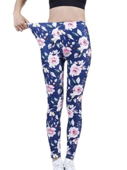 CUHAKCI Fashion Women Leggings Beautiful Leaf Floral Printing High Waist Jeggings Stretch Pant Sexy Hot Sale Clothing Mujer