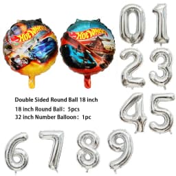 NEW Cartoon Monster Big Wheel Truck Theme Birthday Party Decoration Latex Aluminum Digital Balloon Baby Shower Boy Gift