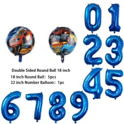 NEW Cartoon Monster Big Wheel Truck Theme Birthday Party Decoration Latex Aluminum Digital Balloon Baby Shower Boy Gift
