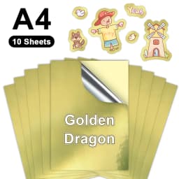 10 Sheets Printable Vinyl Sticker Paper A4 Transparent White Gold Self Adhesive Copy Paper for Inkjet Printer DIY Label Sticker