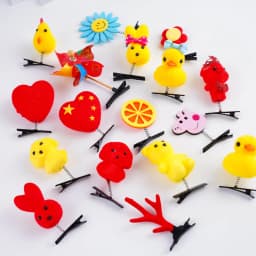 50Pcs/Lot Cartoon Funny Children 3D Little Yellow Duck Plush Hairpin Fashion Animal Duckbill Clip Accessories Headwear Wholesale