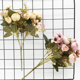 1 Bunch 5 Forks 12 Heads Artificial Flowers Cheap Vases Home Decoration Accessories Wedding Diy Bridal Clearance for Photo Props