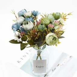 1 Bunch 5 Forks 12 Heads Artificial Flowers Cheap Vases Home Decoration Accessories Wedding Diy Bridal Clearance for Photo Props