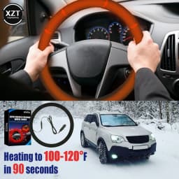 NEW Universal Car Heated Steering Wheel Cover Electric Heating 10W Winter Hand Warmer Auto Warm Anti-Skid Protector Cover 38cm