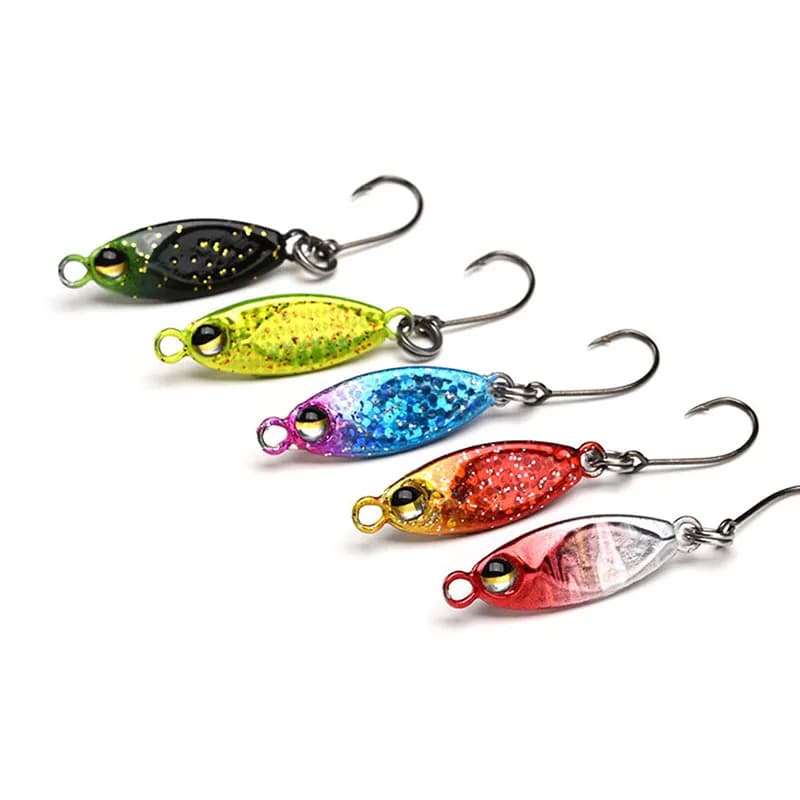 5PCS/LOT Micro Metal Jig Fishing Lure 3g/5g Jigging trout Spoon Saltwater Artificial Bait Fishing Tackle