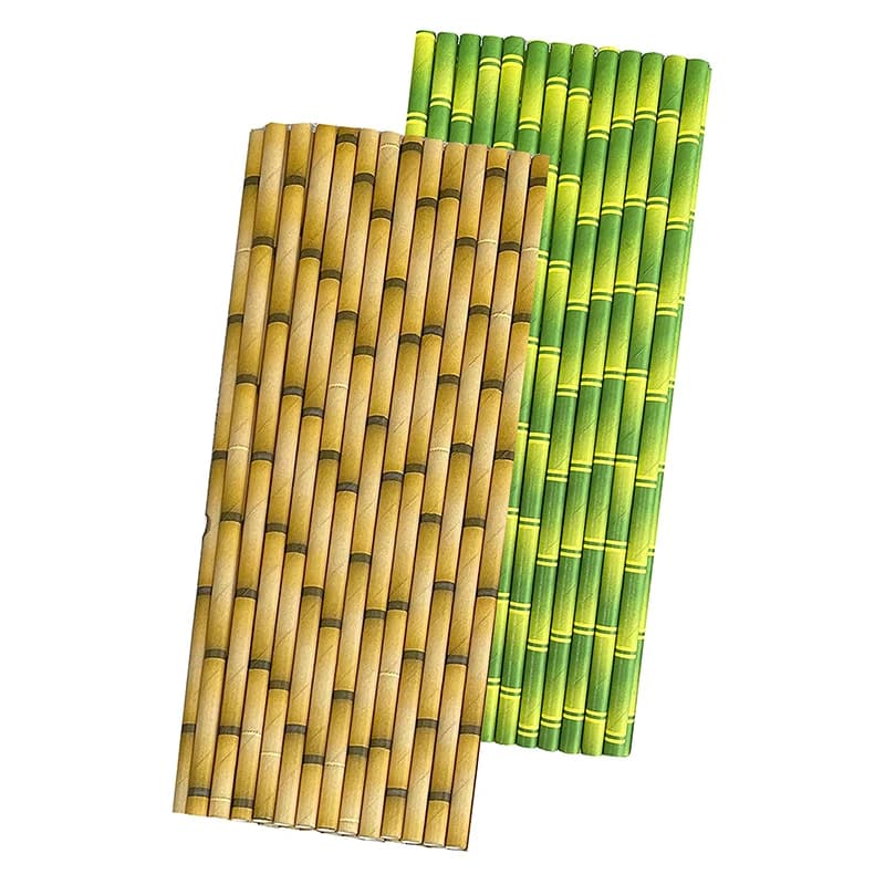 50pcs Panda Bamboo Paper Straws Birthday Party Wedding Decoration Straw Disposable Paper Drinking Straw Baby Shower