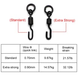 20pcs Carp Fishing Tackle Extra Strong Spinner Swivel  Quick Change Swivels  Hair Chod Helicopter Ronnie Rig Accessories