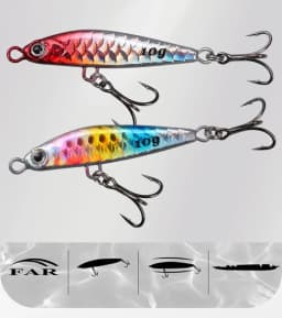 OUTKIT 1Pcs Metal Jigbait Spinning Lure 10g-22g Sea Fishing Bait Trolling Jigging Wobbler Laser Cover Drager SinKing Pencil