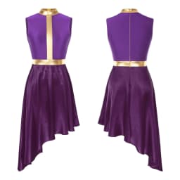 Womens Lyrical Dance Dress Modern Contemporary Ballet Costume Sleeveless Mesh Tulle High Low Skirt Praise Liturgic Dancewear