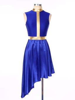 Womens Lyrical Dance Dress Modern Contemporary Ballet Costume Sleeveless Mesh Tulle High Low Skirt Praise Liturgic Dancewear