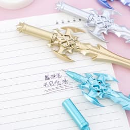4pcs Creative Arms Sword Props Blue Gel Pen Student Writing School Study Stationery Office Supplies