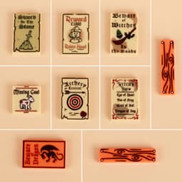MOC Medieval Military Bulletin Board Rome Road Sign Printed Tiles Goat Animals Middle Age Street View Wood Sword Bricks Toys