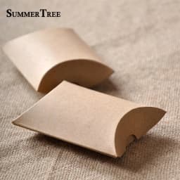 50/100PCS Pillow Candy Boxes Kraft Paper Gift Box Packaging Wedding Party Favor DIY Supply Accessories Decoration Baby Shower