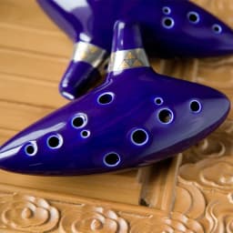 One Set 12 Hole Legend Of Ocarina Ceramic Alto C Tone Piccolo Orff Music Instrument For Zelda Fans With Accessories Dark Blue