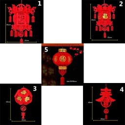 2022 DIY Golden Fu Character Chinese Spring Festival Hanging Ornaments Red Lantern Lantern Festival Chinese New Year