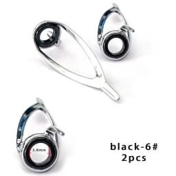 TN11 6PCS Mixed Size Stainless Steel Fishing Rod Guide Repair Kit Guides Eyes Sets Ceramic Ring Fishing Rod Building Repair Kit