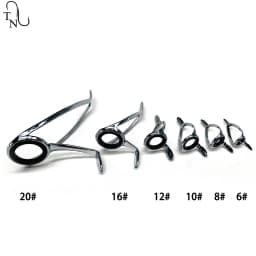 TN11 6PCS Mixed Size Stainless Steel Fishing Rod Guide Repair Kit Guides Eyes Sets Ceramic Ring Fishing Rod Building Repair Kit