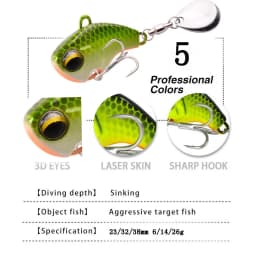 10Pcs Rotating Metal VIB Vibration Bait Spinner Spoon Fishing Lures 8g/16g/21g Jigs Wobbler Fishing Hard Baits Tackle Pesca