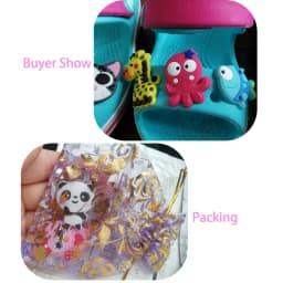 1pcs Cute Animal Shoe Charms Squirrel Lizard Elephant Alpaca Horse Dinosaur Shoe Decoration Accessories Fish Squid Sandal buckle