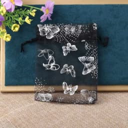 25/50/100pcs/lot Organza Gift Bag Sliver Color Butterfly Gifts Pouches For Wedding Party Candy Bag  Jewelry Packing Wholesale
