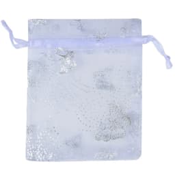 25/50/100pcs/lot Organza Gift Bag Sliver Color Butterfly Gifts Pouches For Wedding Party Candy Bag  Jewelry Packing Wholesale