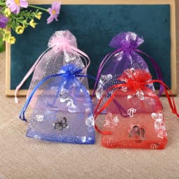 25/50/100pcs/lot Organza Gift Bag Sliver Color Butterfly Gifts Pouches For Wedding Party Candy Bag  Jewelry Packing Wholesale