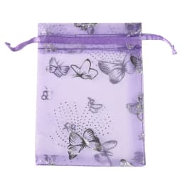 25/50/100pcs/lot Organza Gift Bag Sliver Color Butterfly Gifts Pouches For Wedding Party Candy Bag  Jewelry Packing Wholesale