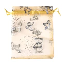 25/50/100pcs/lot Organza Gift Bag Sliver Color Butterfly Gifts Pouches For Wedding Party Candy Bag  Jewelry Packing Wholesale
