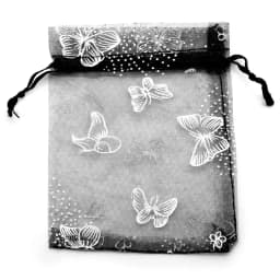 25/50/100pcs/lot Organza Gift Bag Sliver Color Butterfly Gifts Pouches For Wedding Party Candy Bag  Jewelry Packing Wholesale