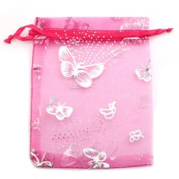 25/50/100pcs/lot Organza Gift Bag Sliver Color Butterfly Gifts Pouches For Wedding Party Candy Bag  Jewelry Packing Wholesale