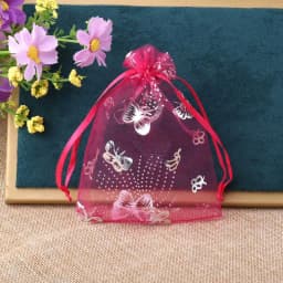 25/50/100pcs/lot Organza Gift Bag Sliver Color Butterfly Gifts Pouches For Wedding Party Candy Bag  Jewelry Packing Wholesale