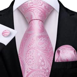 Hi-Tie Solid Rose Peach Pink Mens Silk Elegent Wedding Tie Fashion Design Necktie For Men Quality Hanky Cufflink Business Party