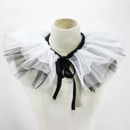 Women Vintage Mesh Neck Ruff Detachable Tulle Ruffle Collar Renaissance Victorian Halloween Cosplay Costume Accessories Clown