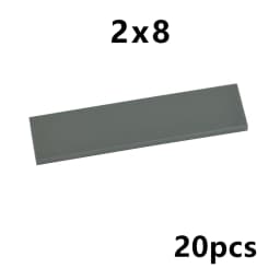 2x8 Tile Bricks 20Pcs DIY Smooth Building Blocks 2x8 Dots Educational Creative Size Kid Plastic Toys Compatible With Brand