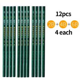 Black Sketch Pencil Professional Wood Drawing Pencil H/2H/3H/4H/5H/6H/HB 2/3/4/5/6/8/10/12B Art Stationery Supplies 12Pcs