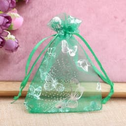 25/50pcs 12 Colors Butterfly Organza Gift Bags 7x9cm 9x12cm 13x18cm Jewelry Bags Candy Packaging Bags Drawstring Pouch
