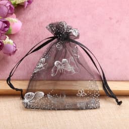 25/50pcs 12 Colors Butterfly Organza Gift Bags 7x9cm 9x12cm 13x18cm Jewelry Bags Candy Packaging Bags Drawstring Pouch