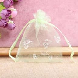 25/50pcs 12 Colors Butterfly Organza Gift Bags 7x9cm 9x12cm 13x18cm Jewelry Bags Candy Packaging Bags Drawstring Pouch