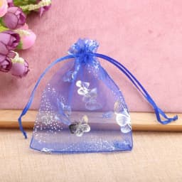 25/50pcs 12 Colors Butterfly Organza Gift Bags 7x9cm 9x12cm 13x18cm Jewelry Bags Candy Packaging Bags Drawstring Pouch