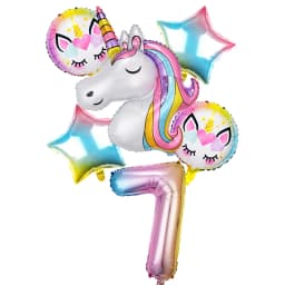6pcs Balloon Unicorn Decoration Birthday Party Theme Party Balls Kids Toy Gift Number 1st Ballon Globos Baby Shower