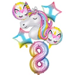 6pcs Balloon Unicorn Decoration Birthday Party Theme Party Balls Kids Toy Gift Number 1st Ballon Globos Baby Shower