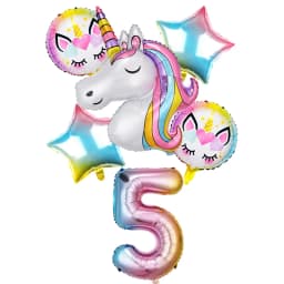 6pcs Balloon Unicorn Decoration Birthday Party Theme Party Balls Kids Toy Gift Number 1st Ballon Globos Baby Shower