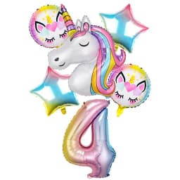 6pcs Balloon Unicorn Decoration Birthday Party Theme Party Balls Kids Toy Gift Number 1st Ballon Globos Baby Shower