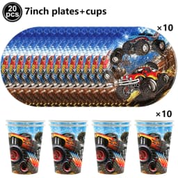 Monster Truck Happy Birthday Cake Topper Racing Car Black And White Checkered Flag Cake Decor Monster Truck Party Supplies