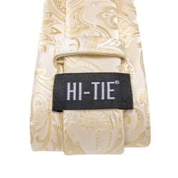 Champagne Floral Paisley Elegant Tie For Men Groom Wedding Yellow Gray Men Necktie Hankerchief Cufflink Accessory Wholesale silk