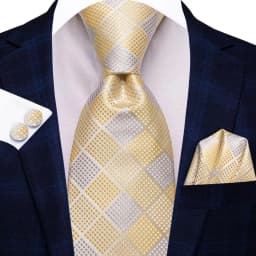 Champagne Floral Paisley Elegant Tie For Men Groom Wedding Yellow Gray Men Necktie Hankerchief Cufflink Accessory Wholesale silk