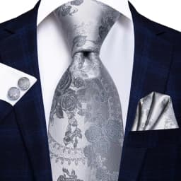 Champagne Floral Paisley Elegant Tie For Men Groom Wedding Yellow Gray Men Necktie Hankerchief Cufflink Accessory Wholesale silk