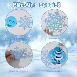 Snowflake Hanging Decorations Birthday Flag Christmas Snowflake Hanging String Winter Carnival Ice Snow Theme Party Background