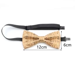 New Cork Wood Bow Tie Set Men's Novelty Handmade Floral Solid Color Bowtie Brooch For Groom Wedding Party Retro Suit Accessories